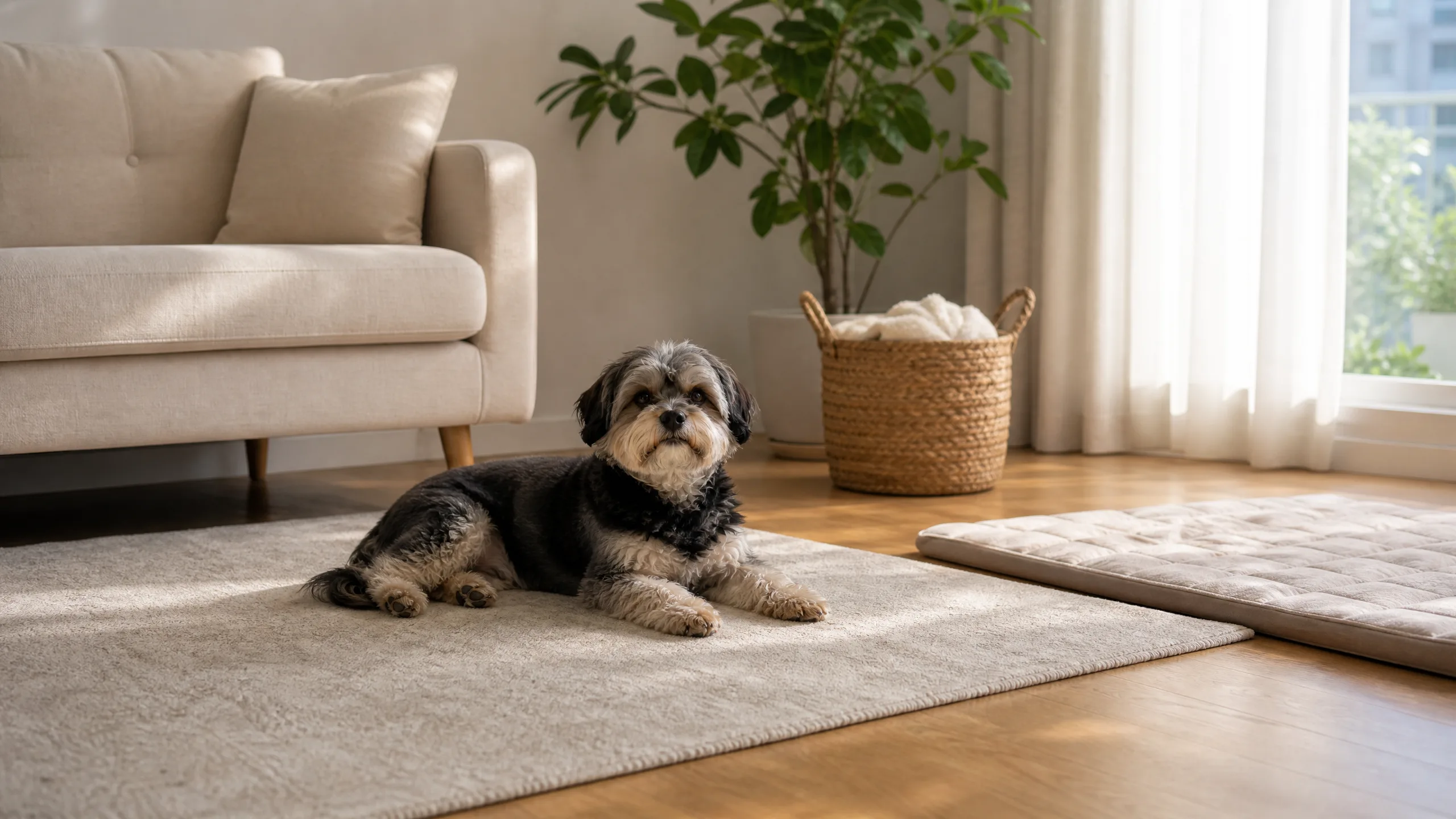 정돈된 반려동물 생활 공간